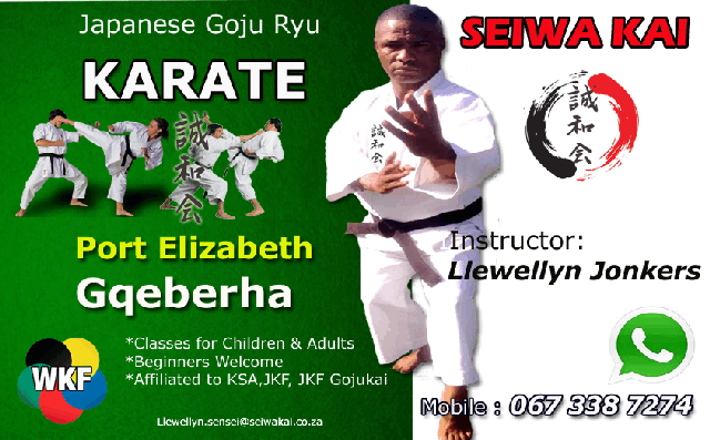 llewellyn Jonkers Sempai  karate Port Elizabeth 